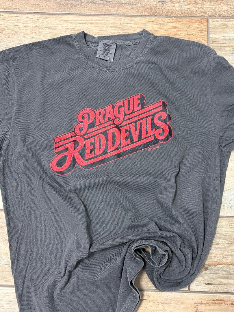 Prague Red Devils Distressed Retro Graphic Tee
