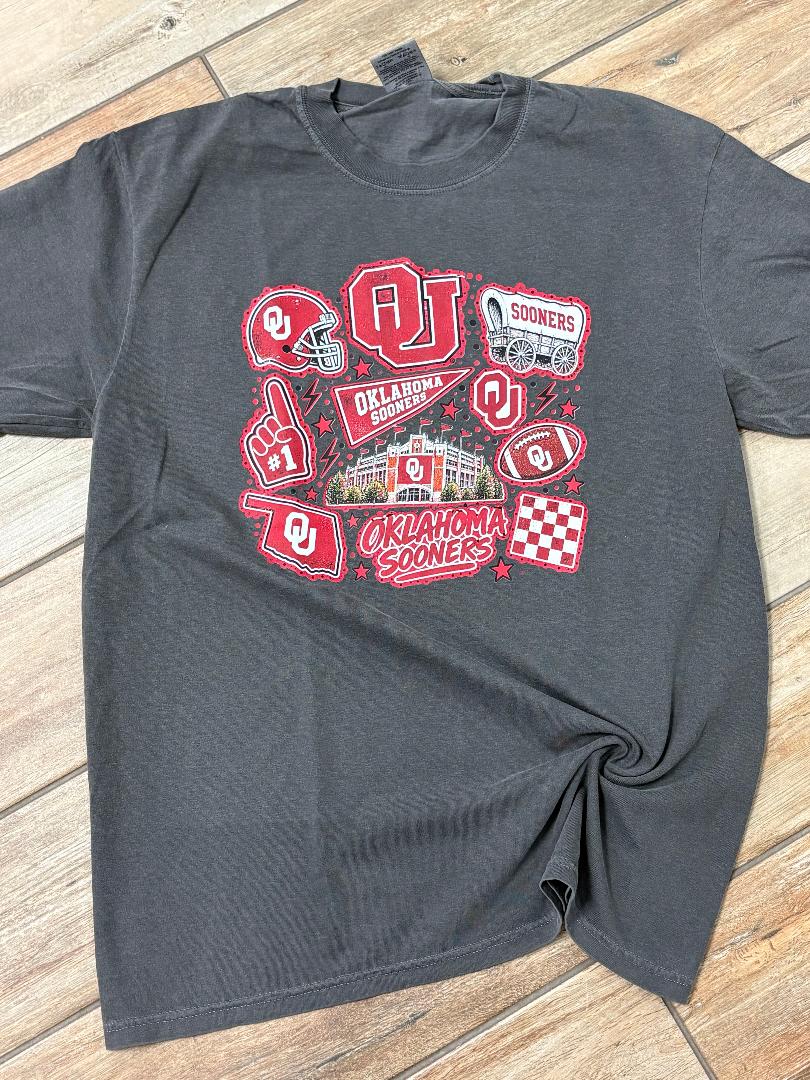OU Preppy Collage Graphic Tee