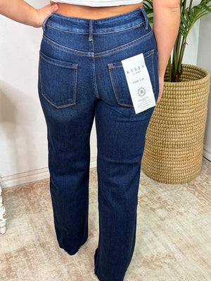 Risen MR Crop Straight Clean Cut Hem Stretchy Jeans - Regular & Curvy
