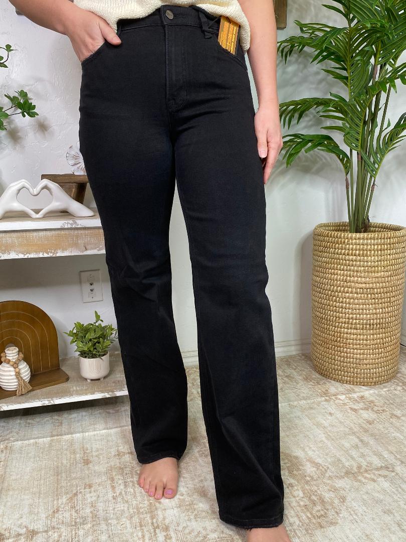 Risen High Rise Wide Leg Black Jeans