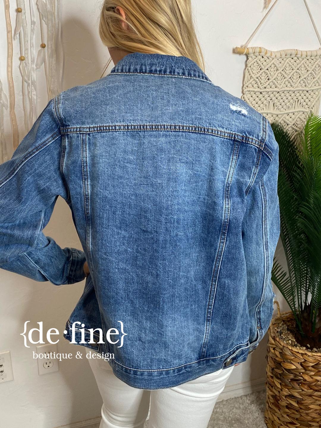 Risen Dark Denim Jacket in Regular & Curvy