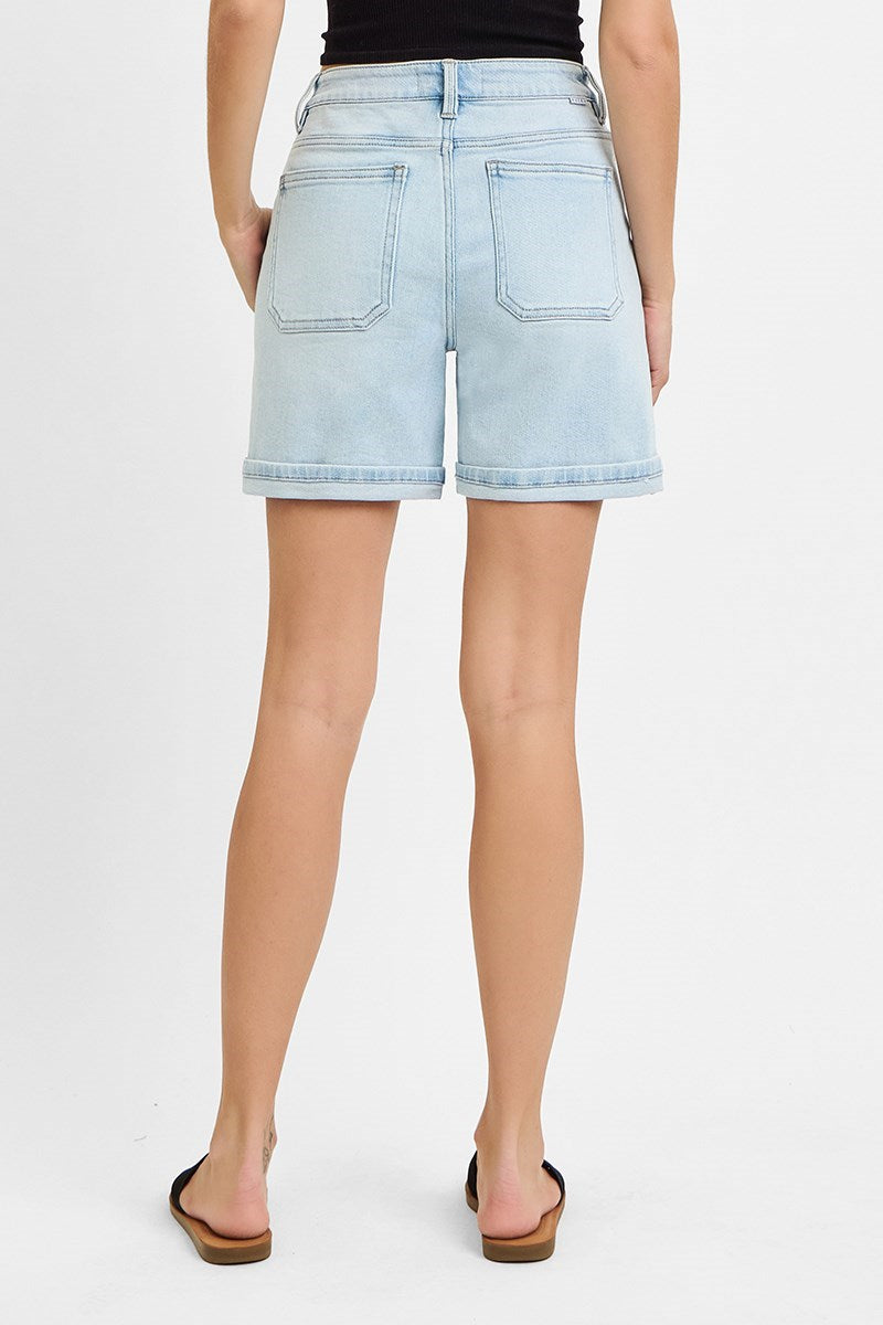 Risen Light Curvy HR Patch Pocket Cuffed Relaxed Shorts