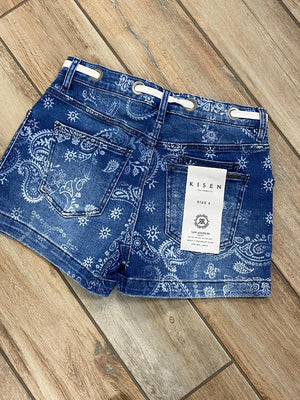 Risen Slouchy Paisley Print Patch Pocket Shorts