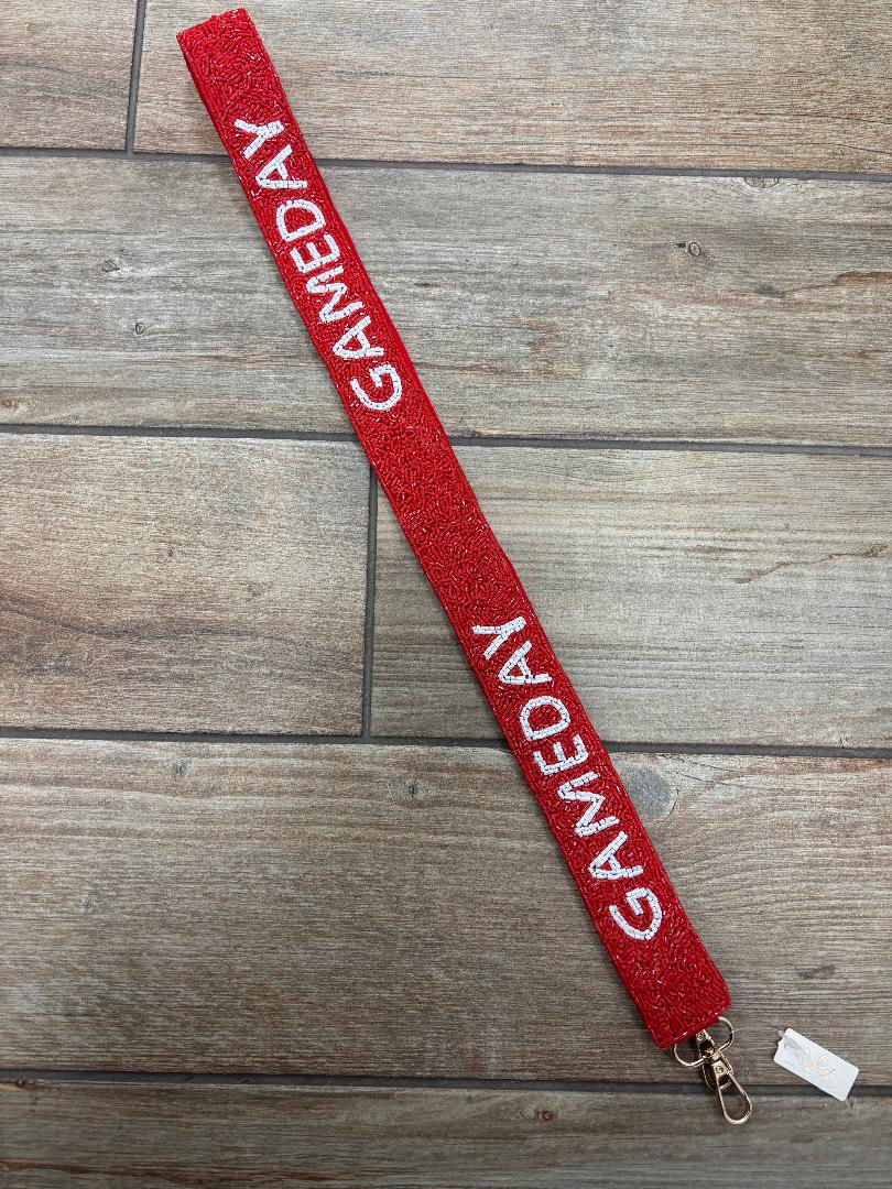 Game Day Red Beaded Purse Strap