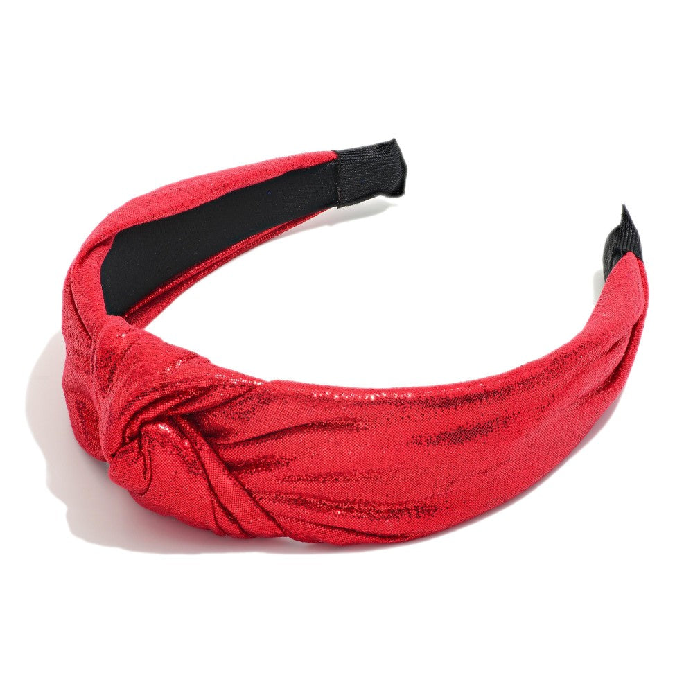 Red Metallic Knotted Patriotic Headband