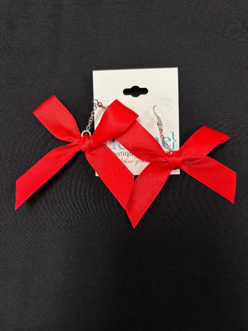 Red Bow Patriotic Earrings