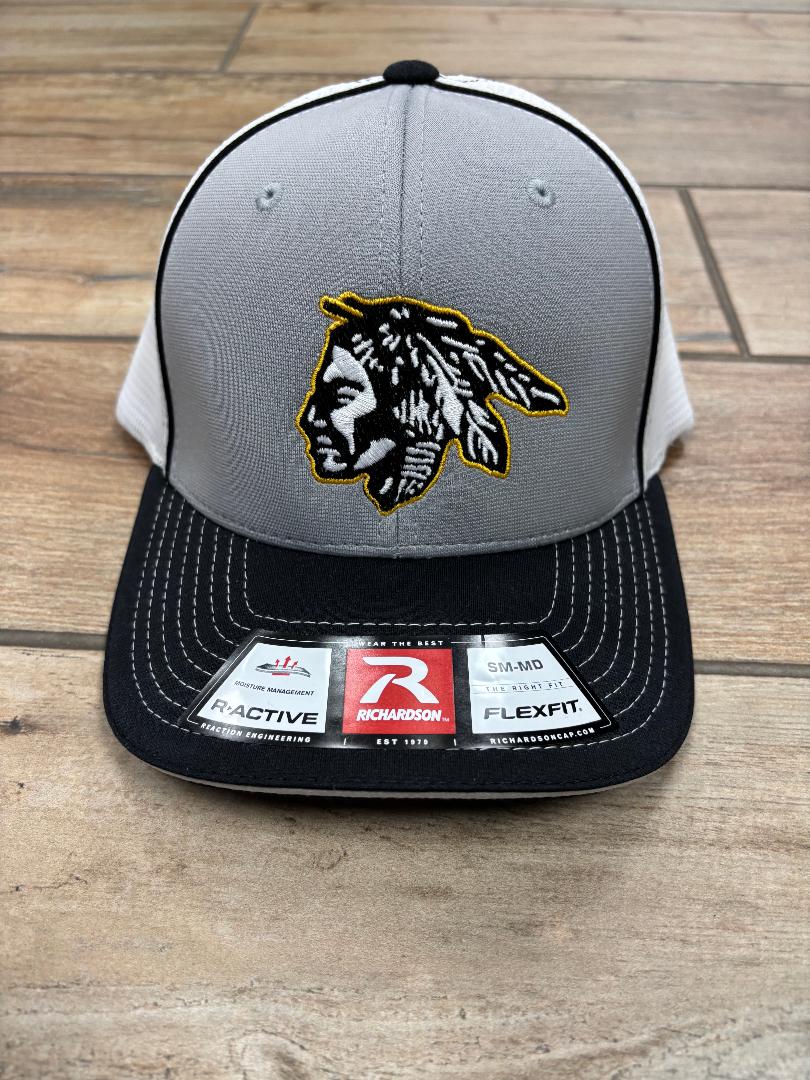 Richardson Grey and White Flexfit Savage Head Hat
