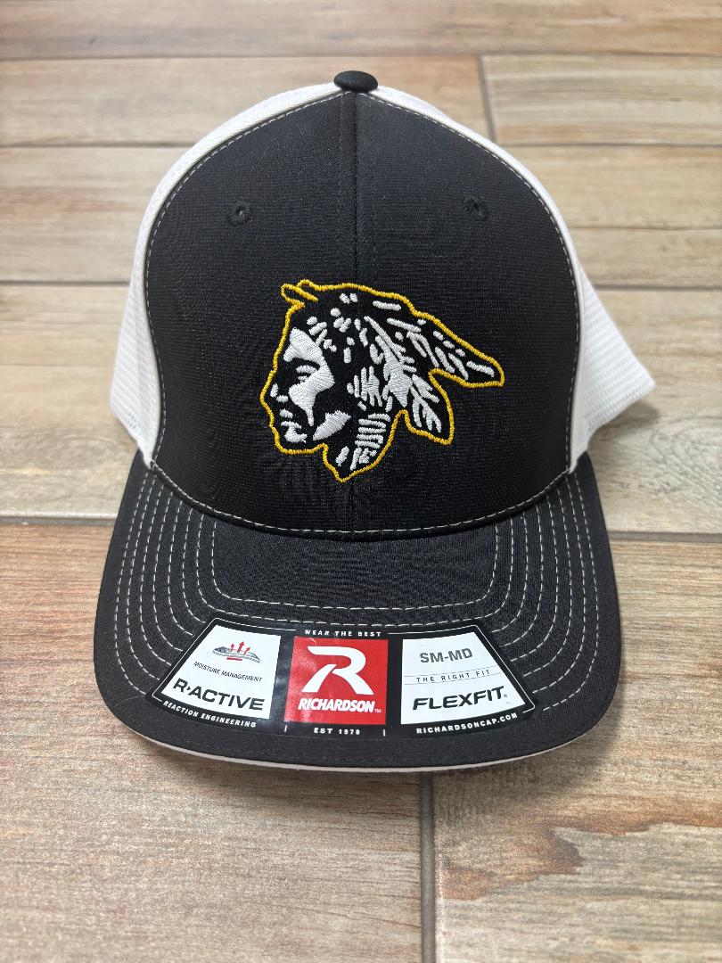 Richardson Flexfit Black and White Savage Head Hat