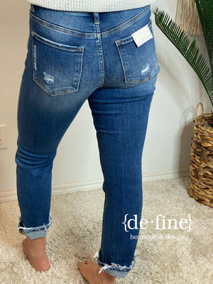 Risen Mid Rise Straight Jeans - Cuffed or Uncuffed - Regular and Curvy