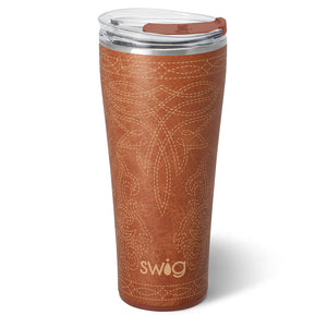Swig Saddle Stitch Cognac Tumbler 32oz
