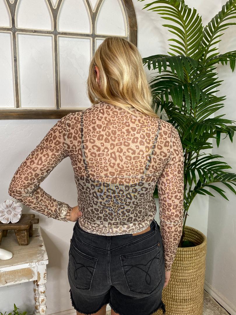 Leopard Sheer Top - Great for layering!
