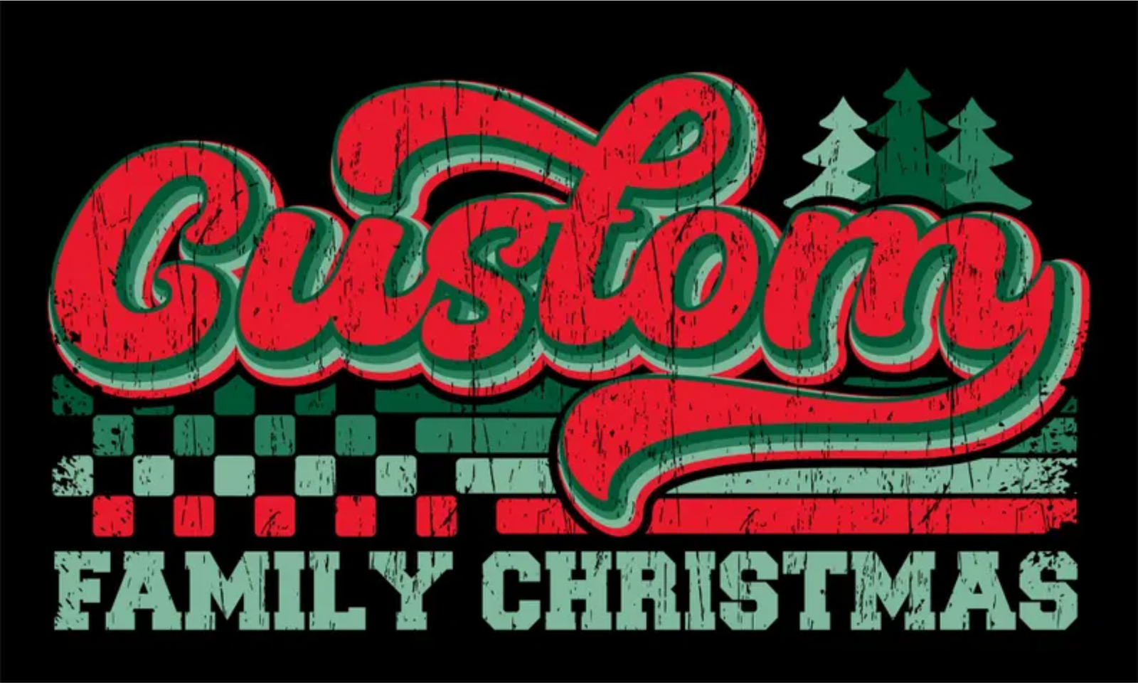 Check Retro Custom Family Christmas Tees or Sweatshirts