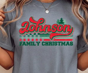 Check Retro Custom Family Christmas Tees or Sweatshirts