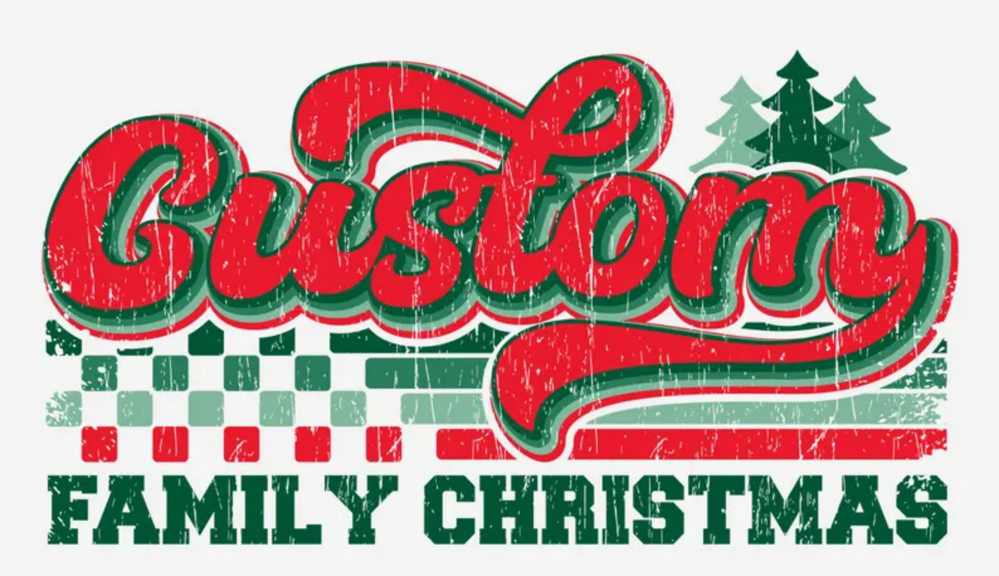 Check Retro Custom Family Christmas Tees or Sweatshirts