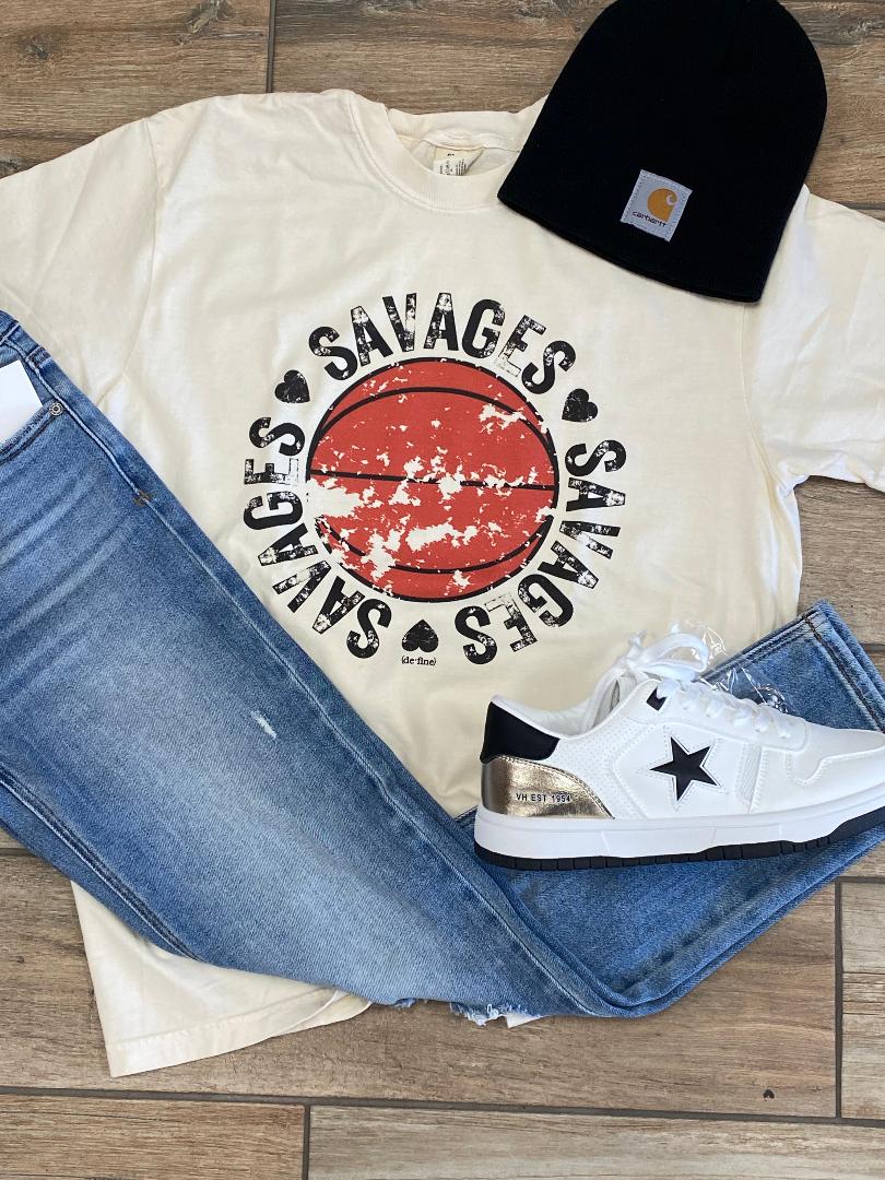 Vintage Savage Basketball Graphic Tee, Long Sleeve, or Sweatshirt