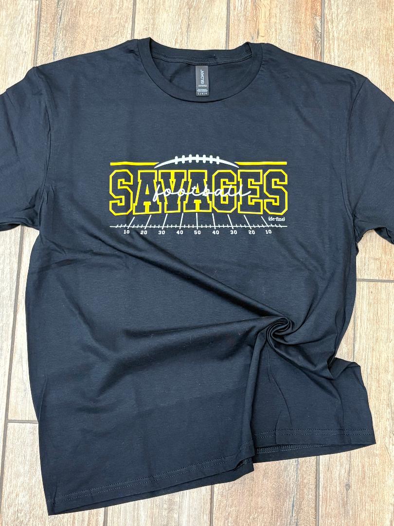 Tecumseh Savages Football Field Graphic Tee or Hoodie