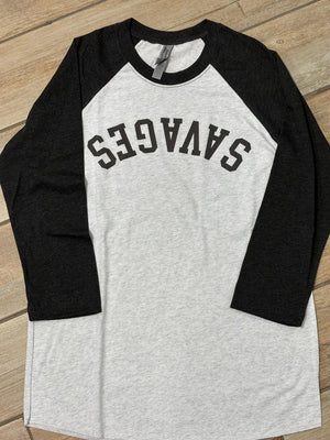 Savages Upside Down Raglan Tee in 2 Colors