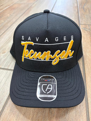 Tecumseh Savages Script Lined Hats