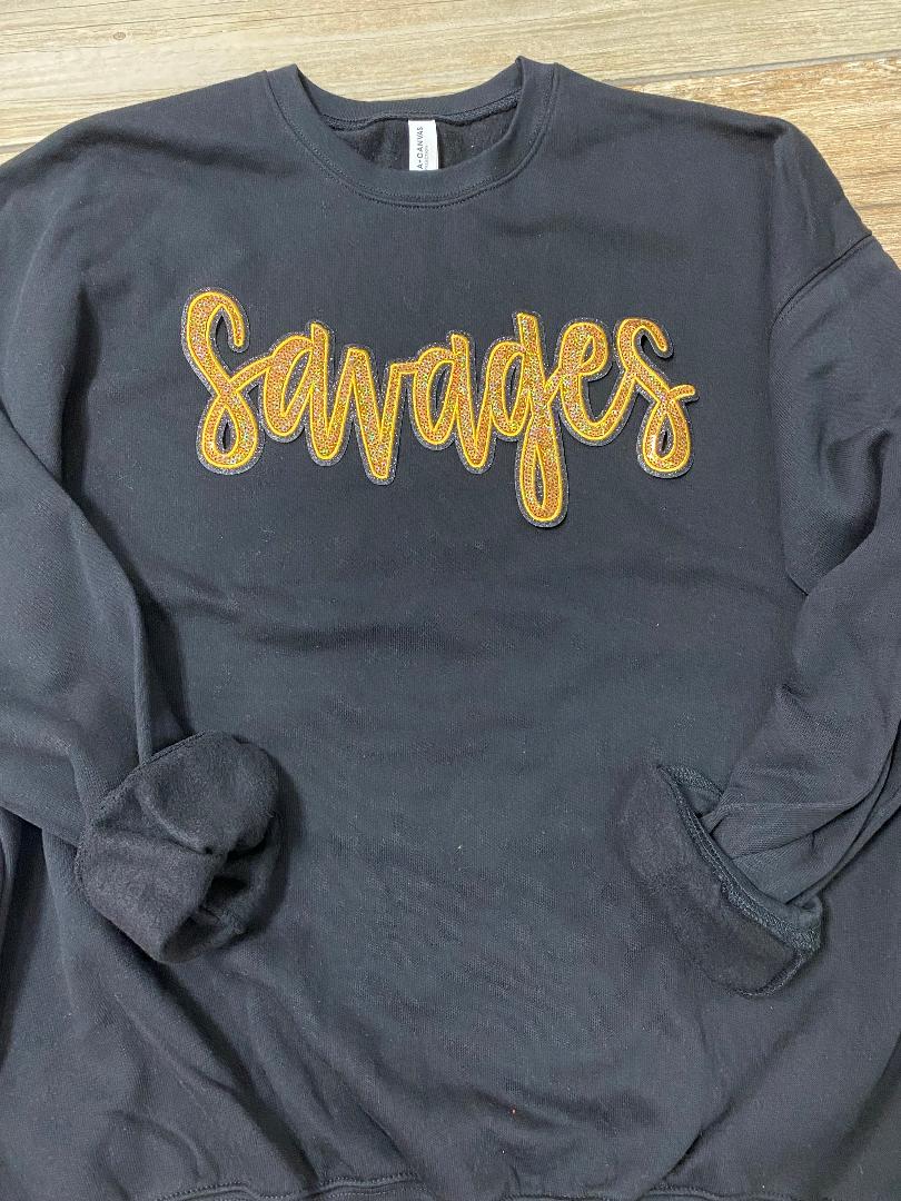 Savages Sequin Chenille Patch Sweatshirt