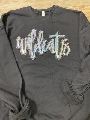 Wildcats Sequin Chenille Patch Sweatshirt