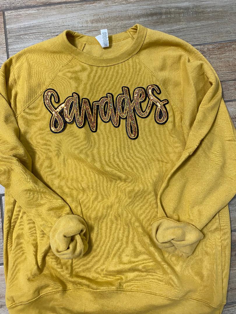 Savages Sequin Chenille Patch Sweatshirt