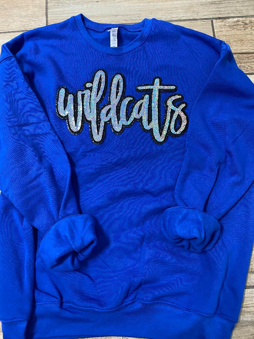 Wildcats Sequin Chenille Patch Sweatshirt