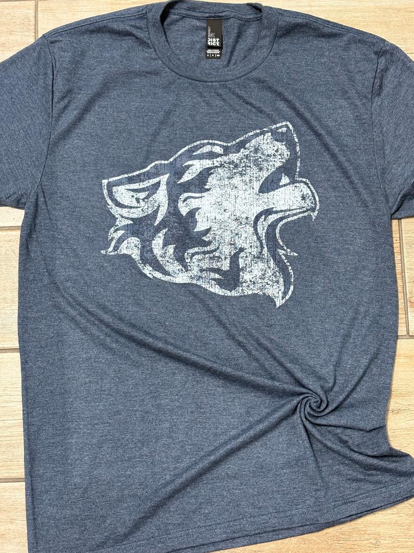 Shawnee Wolves Distressed Mascot Tee or Sweatshirt