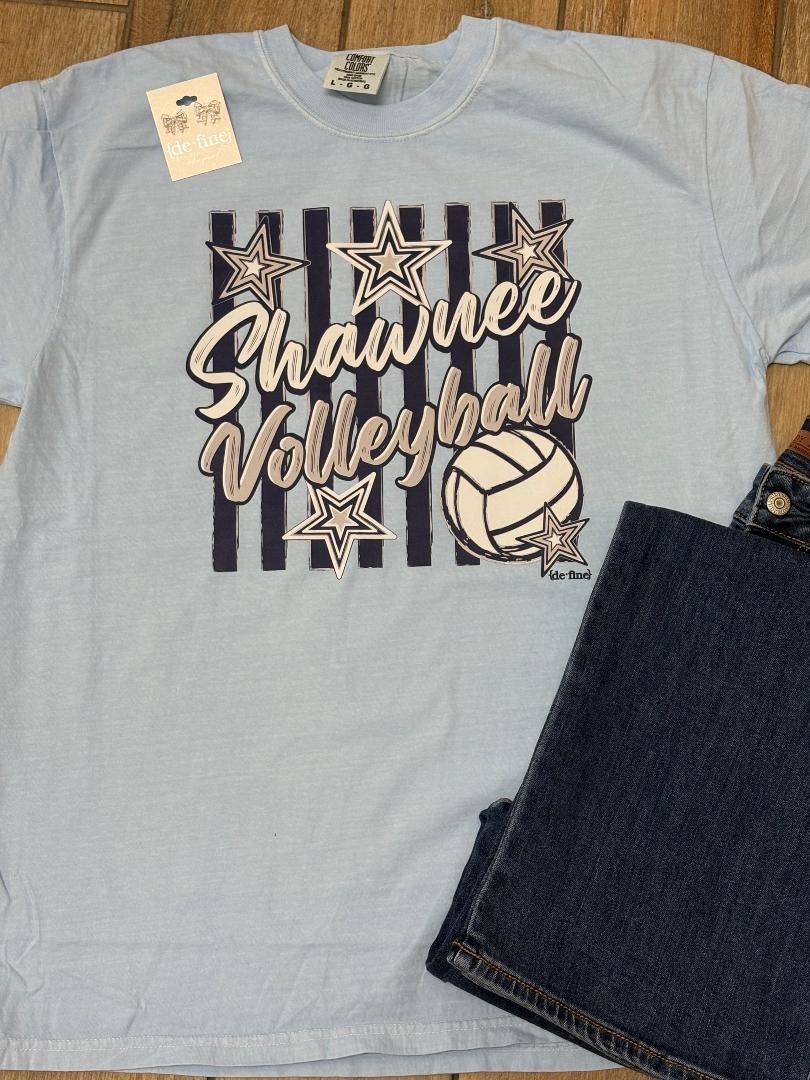 Shawnee Wolves Volleyball Stripes Graphic Tee