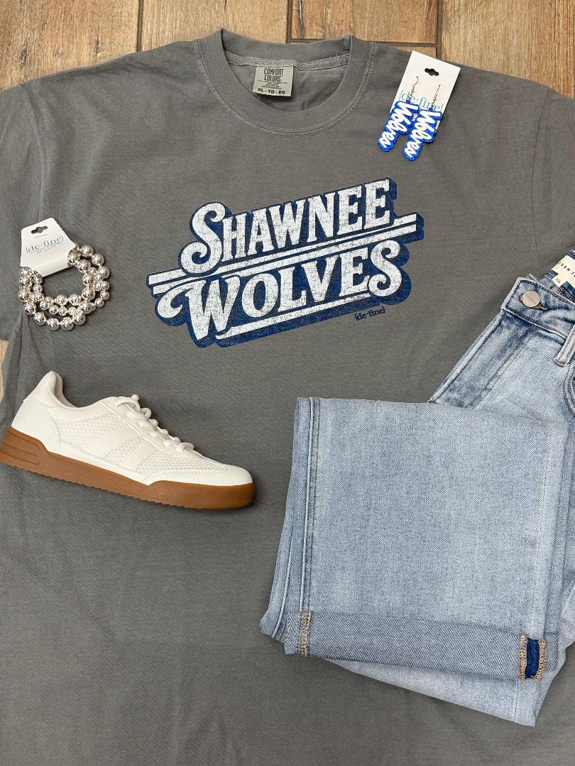 Shawnee Wolves Distressed Retro Graphic Tee