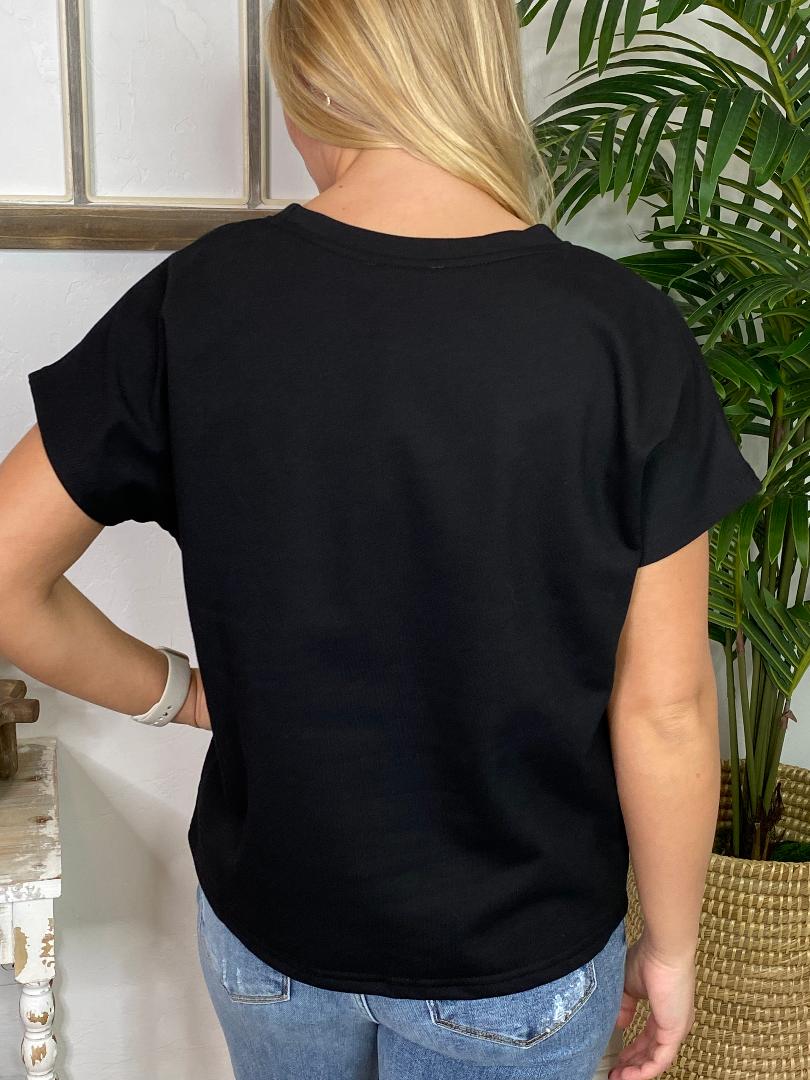 Black Leopard Bow Tee