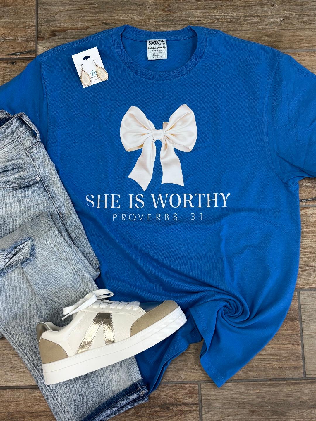 She Is Worthy Proverbs 31 Tee