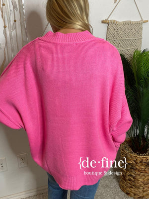 Oversized Bubble Gum Pink Sweater