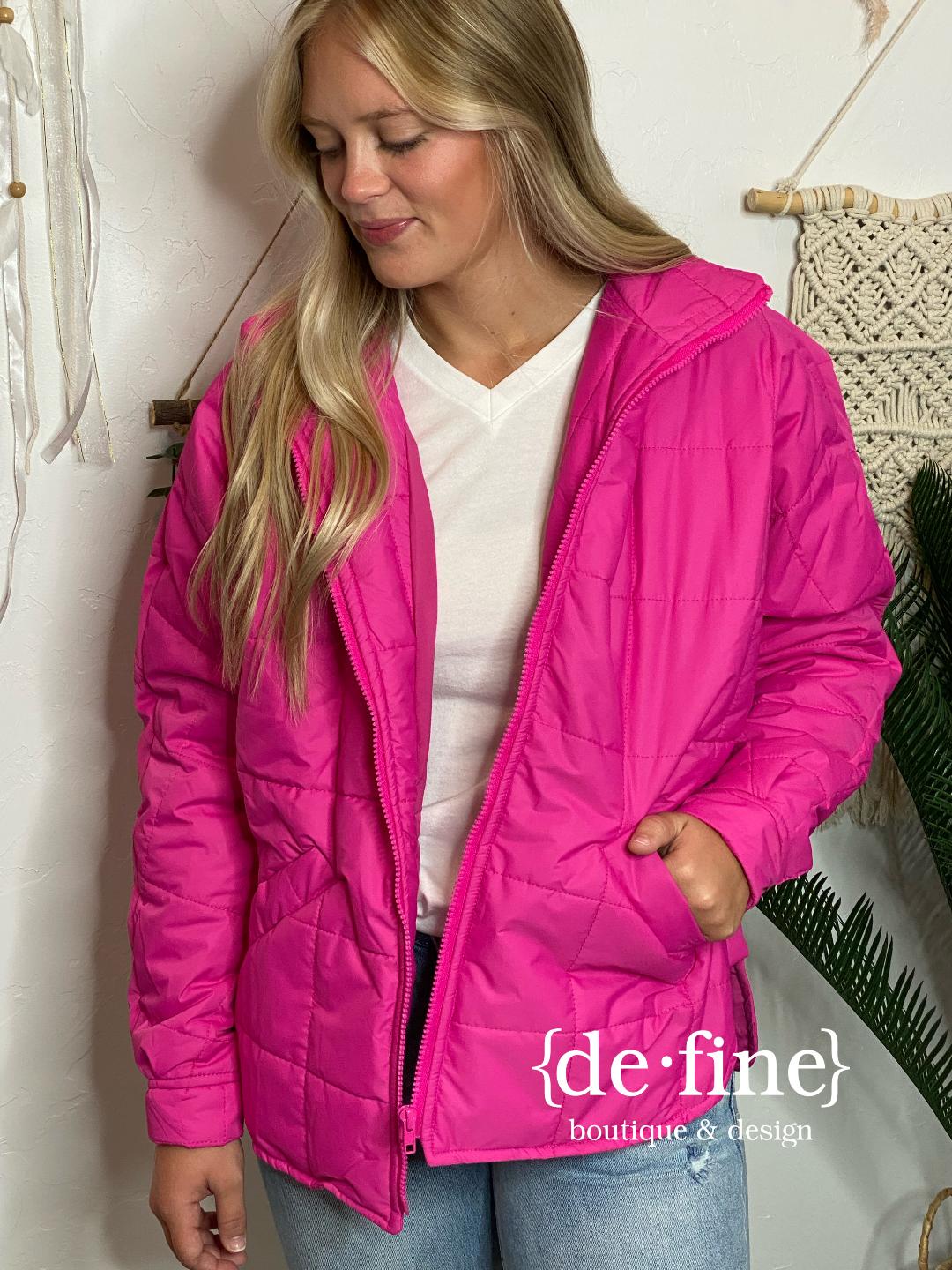The Only Hot Pink Puffy Coat You Need