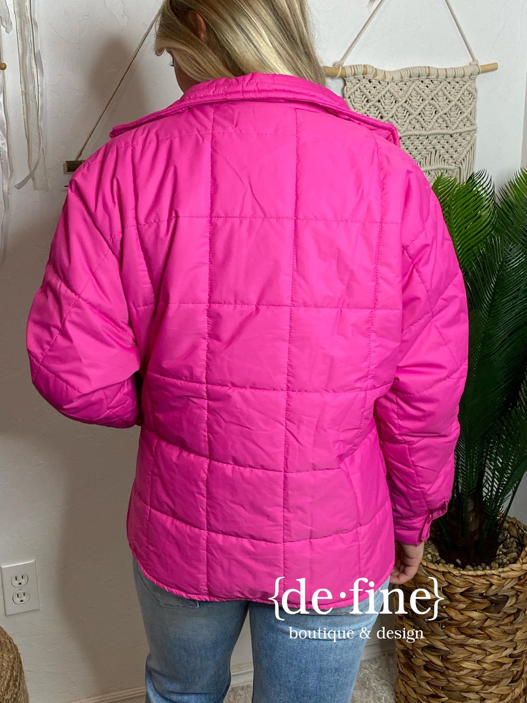 The Only Hot Pink Puffy Coat You Need
