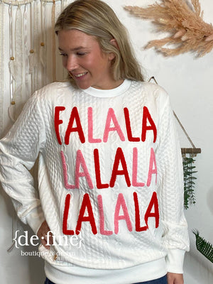 Simply Southern Braid Crewneck Fa La La La