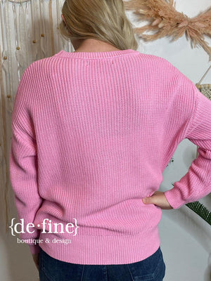 Simply Southern Merry Sweater in Pink or Black