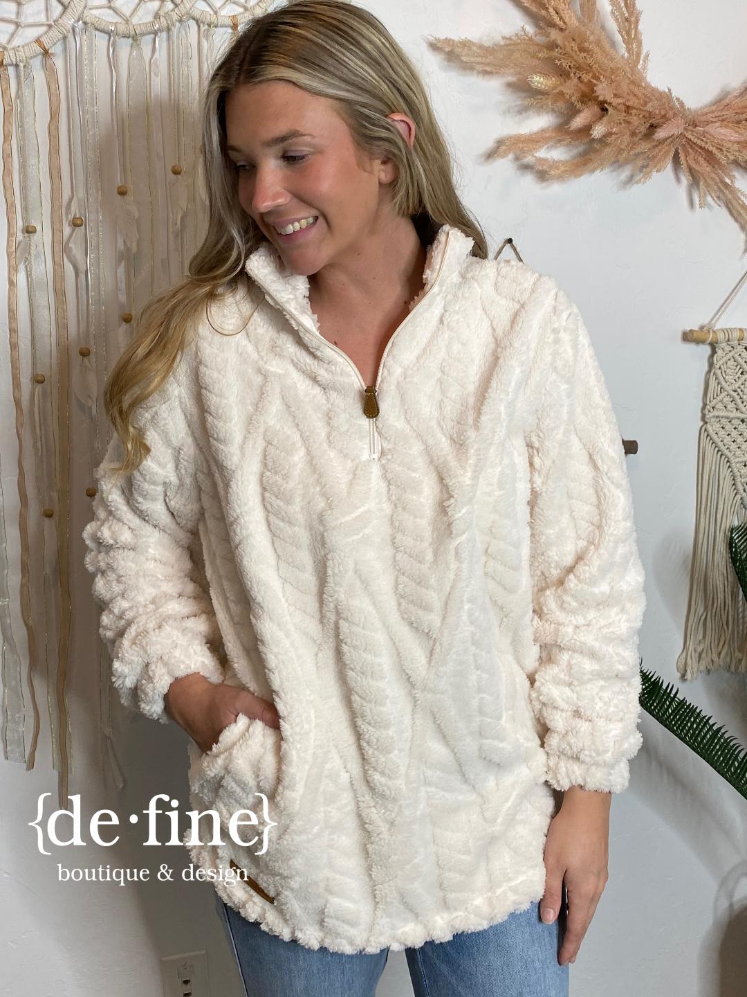 Kate Sherpa Pullover in Snow or Desert S-2XL