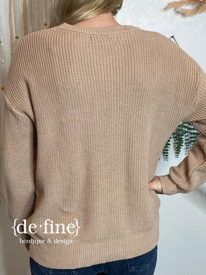 Simply Southern Mama Taupe Sweater