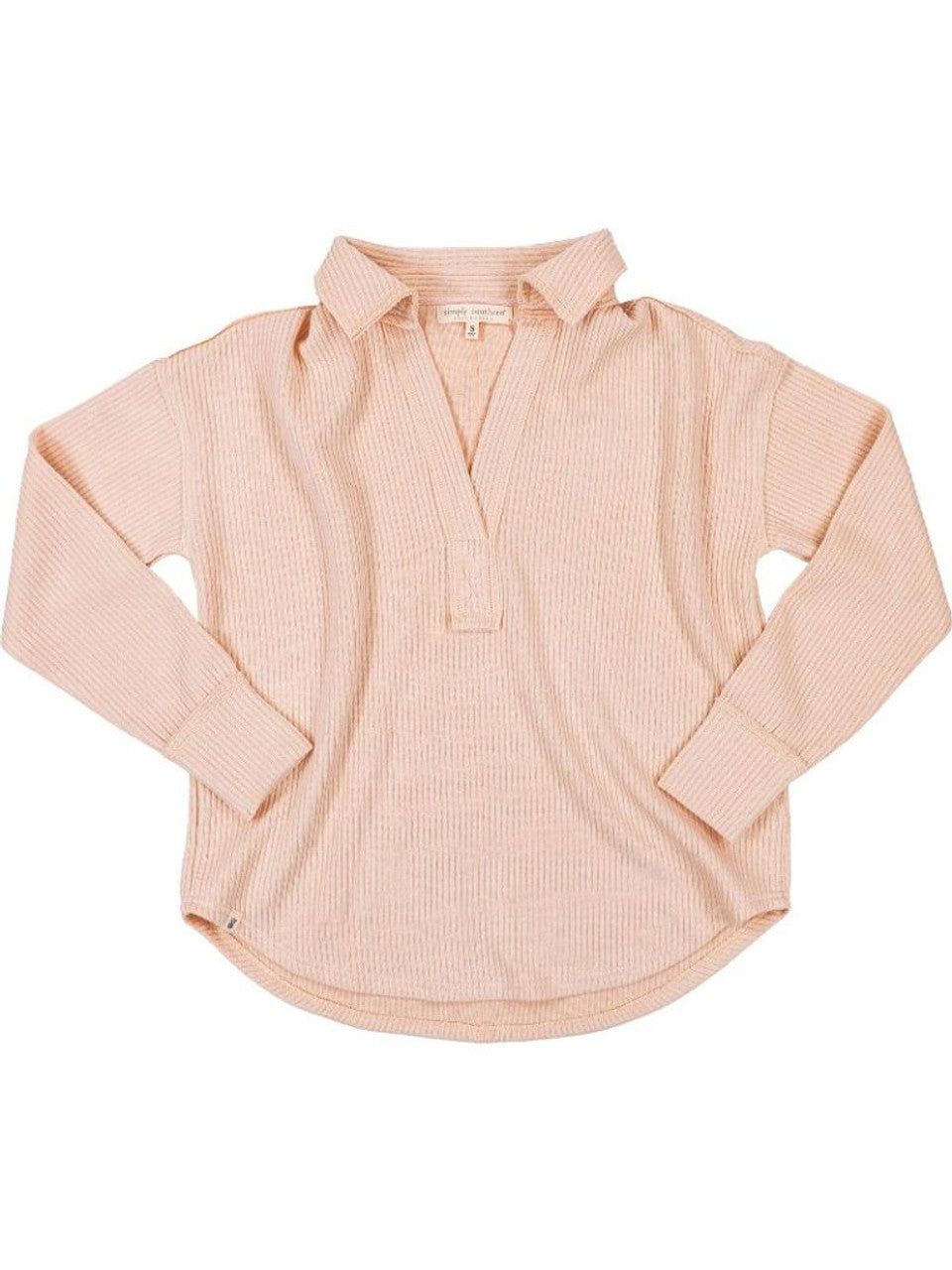 Simply Southern V-Neck Pullover in Cream and Sand S-2XL