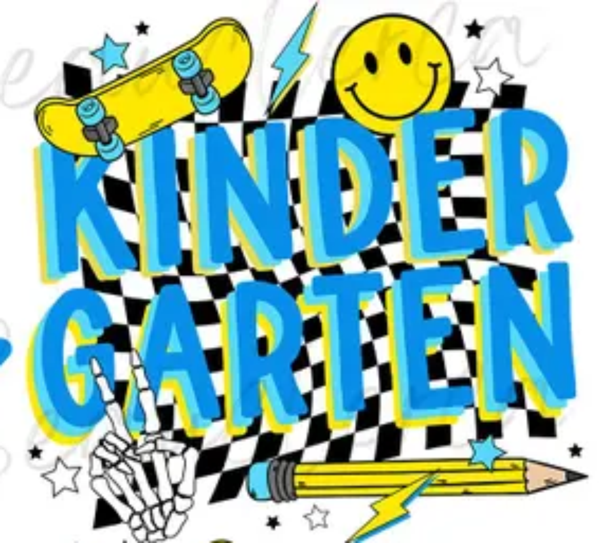 Skateboard Checker Back to School Tees Pre-K - 4th Grade