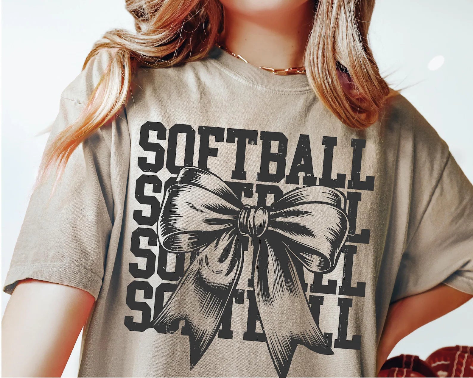 Softball Black Coquette Tee or Sweatshirt