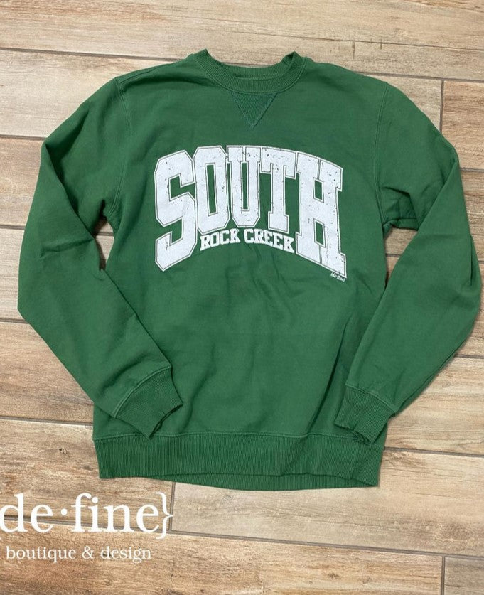 South Rock Creek Collegiate Style Graphic Tee or Sweatshirt