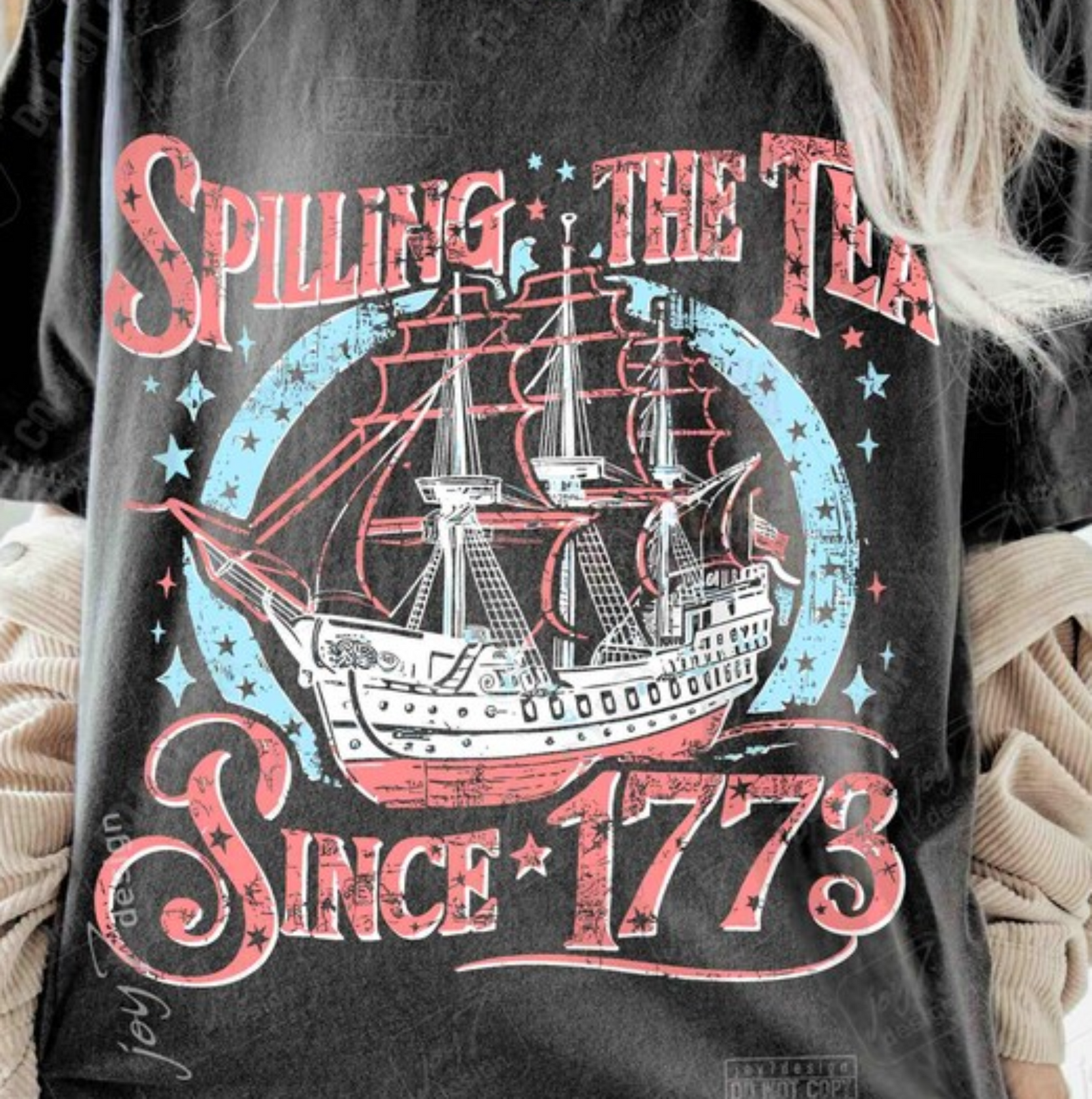 Spilling the Tea Since 1773 Pepper or Ivory Graphic Tee