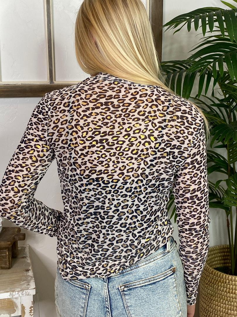 Leopard with Gold Sheer Top - Great for Layering!