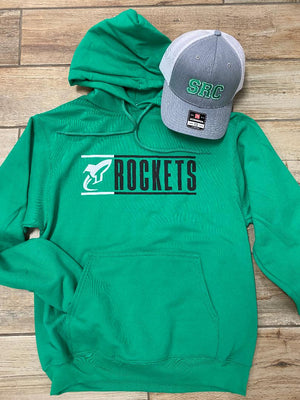 South Rock Creek Rockets Rectangle Mascot Tee and Sweatshirt