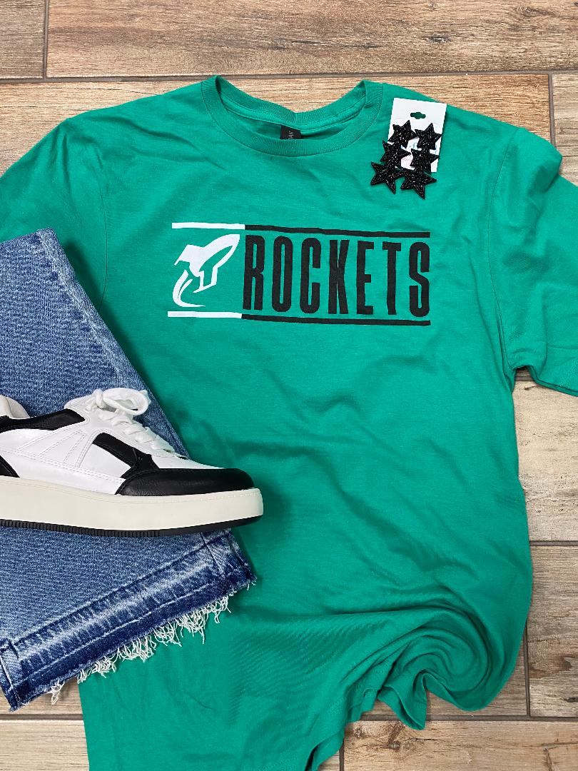 South Rock Creek Rockets Rectangle Mascot Tee and Sweatshirt