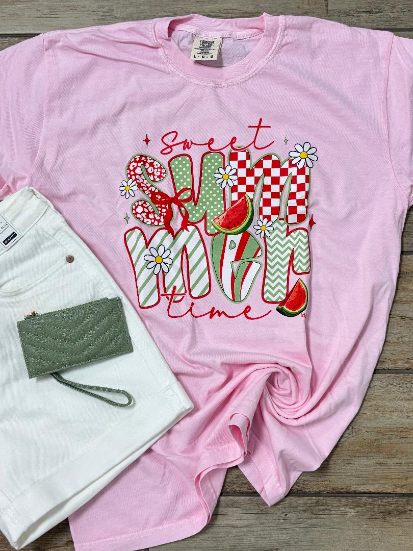 Sweet Summertime Watermelon Graphic Tee or Tank in 4 colors