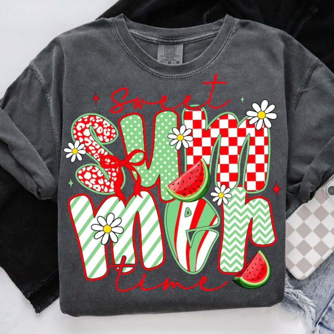 Sweet Summertime Watermelon Graphic Tee or Tank in 4 colors