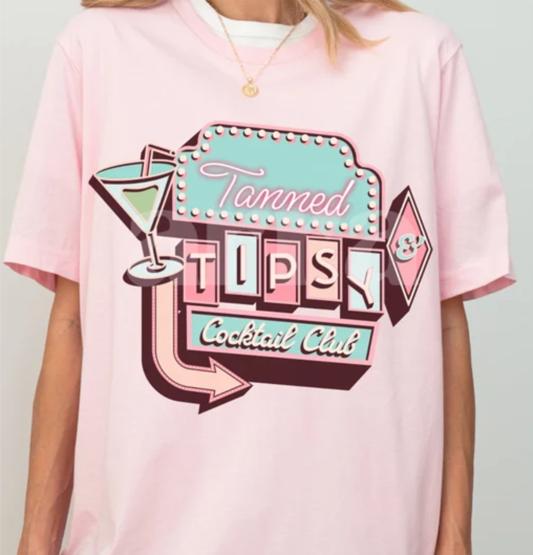 Tanned and Tipsy Cocktail Club Graphic Tee or Tank