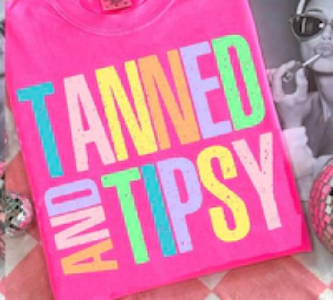 Tanned and Tipsy Graphic Tee or Tank